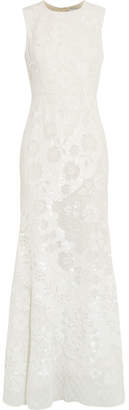 Needle & Thread Embellished Chiffon Gown - Ivory