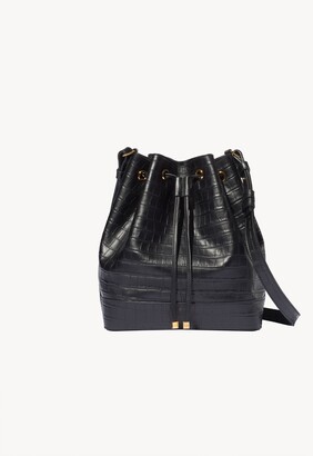 Nili Lotan Women's Le Mia Embossed Croc Chain Bag Black and Gold, Os