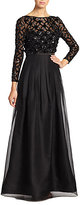 Thumbnail for your product : Kay Unger Pleated Sequined-Detail Gown