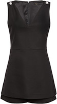 Thumbnail for your product : Maje Stella Crystal-embellished Layered Cady Playsuit