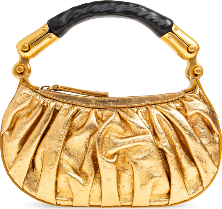 Balmain ‘Ebene Mini’ Hand Bag  - Gold