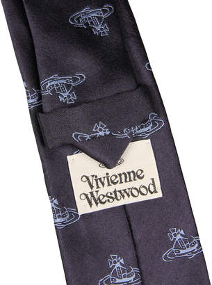 Vivienne Westwood Tie - Scribble Orb Dark Blue