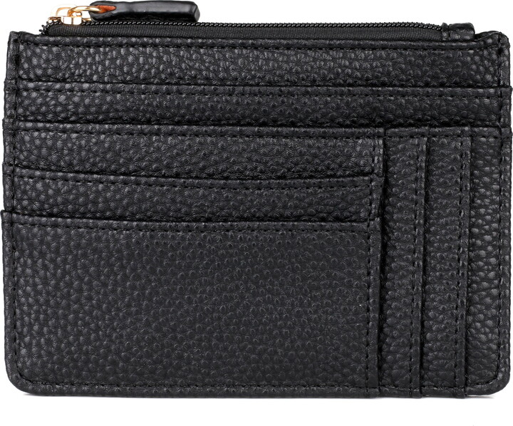 Julia Buxton Women’s Pebble RFID Pik-Me-Up Slot Coin Pouch, Black