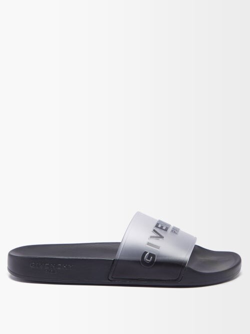 Givenchy Logo Rubber Slides | Shop the world's largest collection 