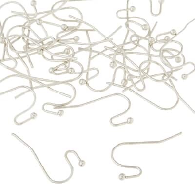 9mm Fish Hook Ear Wires by Bead Landing™ in Rhodium