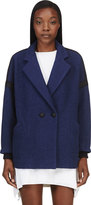 Thumbnail for your product : Band Of Outsiders Navy Boiled Wool & Mohair Coat