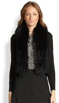 Thumbnail for your product : Diane von Furstenberg Fur-Trimmed Cropped Cardigan