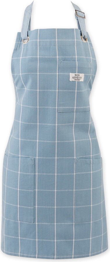 Windowpane Print Cotton Apron