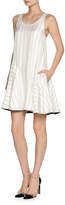 Thumbnail for your product : Giorgio Armani Pinstripe Jacquard Sleeveless Flare Dress, White/Black