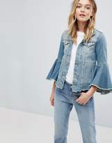 Thumbnail for your product : Pepe Jeans Ruffle Sleeve Denim Jacket