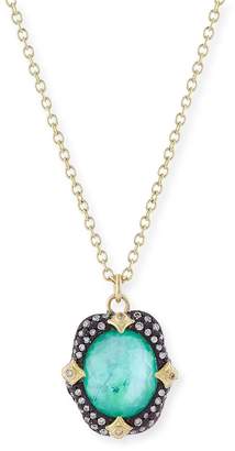Armenta Old World Midnight Oval Crivelli Necklace with Diamonds