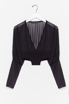 Thumbnail for your product : Nasty Gal Womens Sheer V Neck Corset Blouse - Black - 10