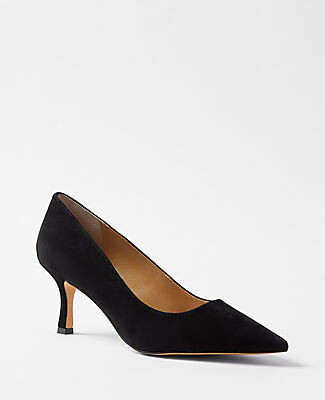 Ann Taylor Suede Pearlized High Heel Pumps - ShopStyle