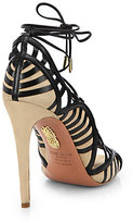 Thumbnail for your product : Aquazzura Lola Suede & Leather Lace-Up Sandals