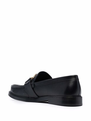 Moschino M logo-plaque almond-toe loafers