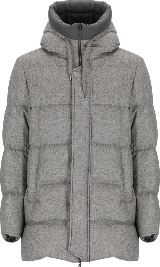 Herno Cashmere And Silk Padded Bomber Jacket