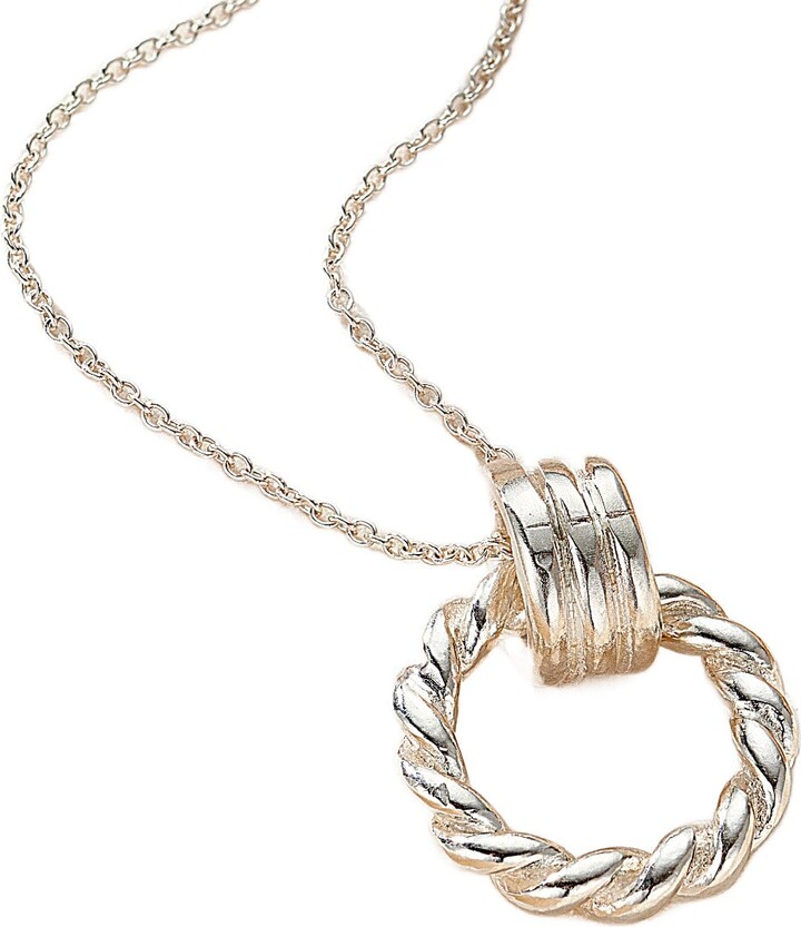 Posh Totty Designs Silver Mini Tether Hoop Pendant Necklace