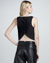 Thumbnail for your product : Tibi Perforated Leather Crop Top
