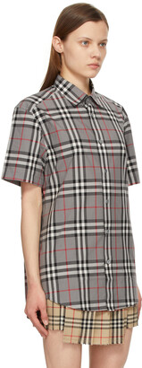 Burberry Grey Check Caxton Short Sleeve Shirt