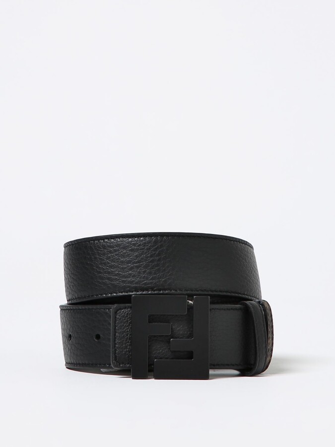 FENDI: belt in leather and coated cotton - Black