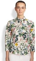 Thumbnail for your product : Carolina Herrera Floral Cotton Button-Front Shirt