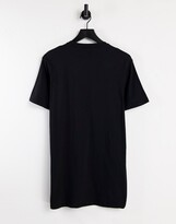 Thumbnail for your product : New Look longline t-shirt with NLM embroidery in black
