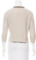 Thumbnail for your product : Valentino Lace-Accented Open Knit Cardigan