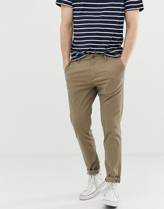 Jack and Jones Intelligence slim fit chinos in sand - ShopStyle