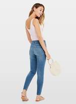 Thumbnail for your product : Miss Selfridge PETITE LIZZIE Dark Blue Busted Hem Jeans