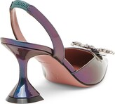 Thumbnail for your product : Amina Muaddi Begum 70MM Glitter Patent Leather Slingback Pumps