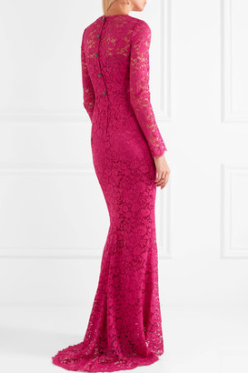 Dolce & Gabbana Crystal-embellished Corded Lace Gown - Pink