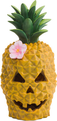 TJMAXX 12In Resin Pineapple Skull With Led