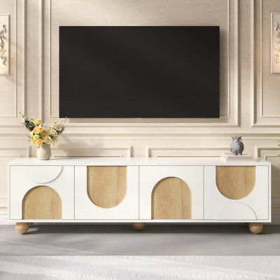 Latitude Run Farmhouse TV Stand With Cable Holes For Tvs Up To 75\