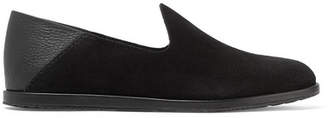 Pedro Garcia Yeira Suede And Leather Collapsible-heel Loafers - Black