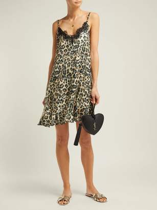 Icons Jasmin Leopard Print Silk Blend Slip Dress - Womens - Leopard