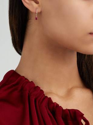 Diane Kordas Spectrum 18kt Rose Gold & Ruby Single Earring - Womens - Red