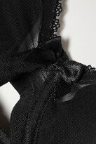 Thumbnail for your product : Journelle Victoire Tulle And Stretch-jersey Underwired Plunge Bra - Black