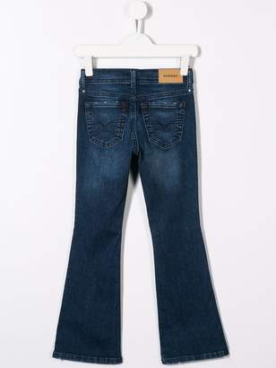 Diesel Kids flared washed out jeans