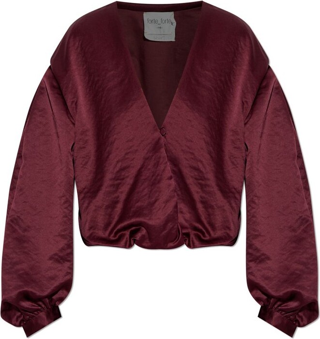 Forte Forte V-Neck Balloon Sleeve Top