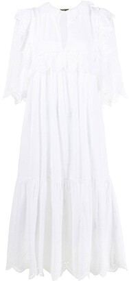 Stella Nova Scallop-Edge Short-Sleeve Dress