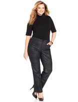 Thumbnail for your product : Jones New York Signature Plus Size Lexington Snakeskin-Print Straight-Leg Jeans