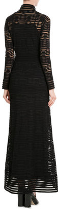 M Missoni Floor-Length Dress with Sheer Inserts