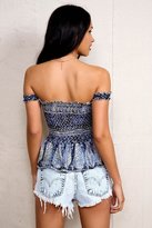 Thumbnail for your product : UO 2289 Urban Renewal Smocked Off-The-Shoulder Flounce Top