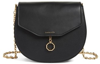 Louise et Cie 'Jael' Suede & Leather Shoulder Bag - Black