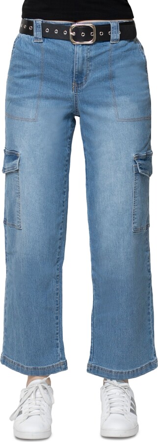 Madden Girl Juniors' Belted Skater Jeans ShopStyle