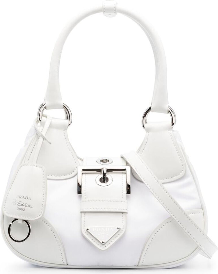 Prada Cahier Shoulder Bag In Bianco Nero (white)