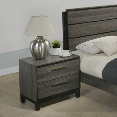 Latitude Run 2 Nightstand In Antique Grey For Bedroom Decor 2 Bedroom, Made Of Materials