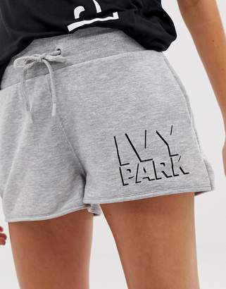 Ivy Park logo shorts in grey