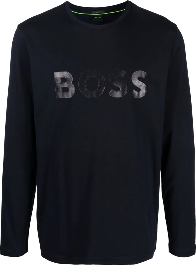 HUGO BOSS logo-print long-sleeve T-shirt