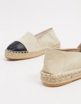 Thumbnail for your product : Accessorize flat toe cap espadrilles in beige and black